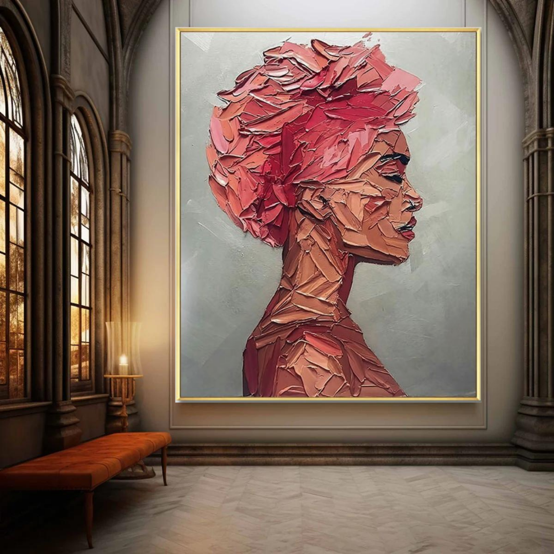 Textured-modern-woman-contemporary-abstract-art-pink-woman-modern-muse-theurbannarrative-modern-art