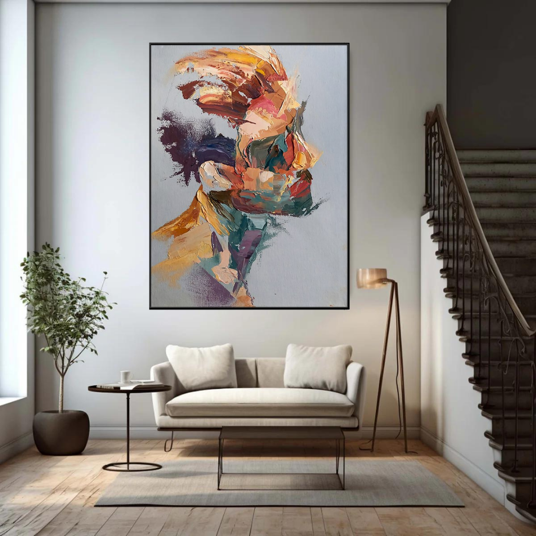 Modern-man-in-shades-colourful-abstract-textured-art-oil-painting-luxury-aesthetic