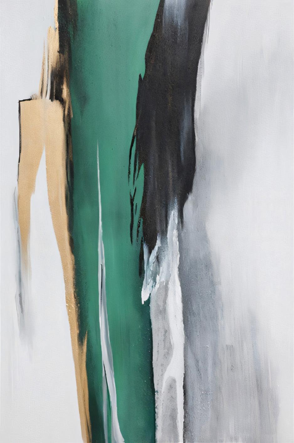 A Journey of Emerald and Gold Painting The Urban Narrative