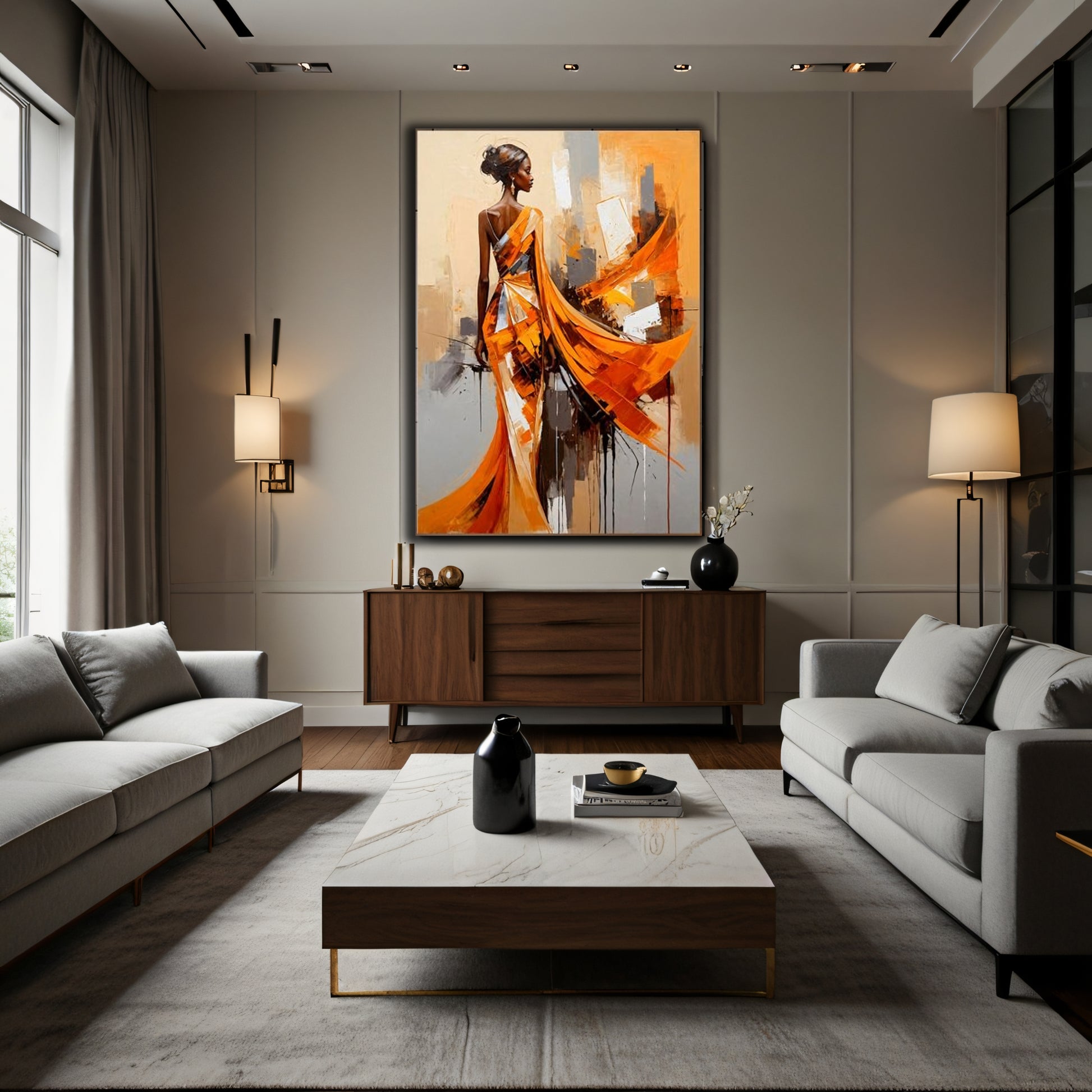 Amara African culture Oil Painting the Urban Narrativee