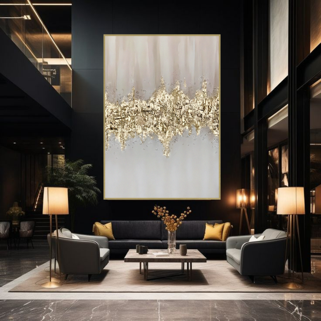 Charisma Luxury Golden Foil Statement Piece Painting The Urban Narrative