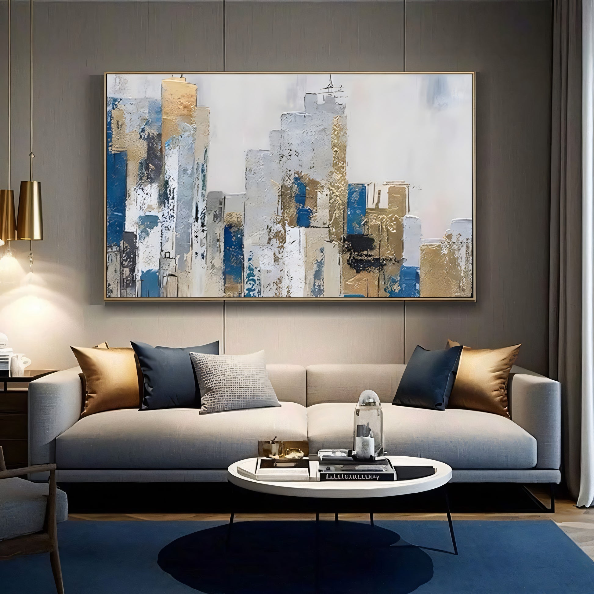 City Contours Modern Urban Mosaic Painting The Urban Narrative