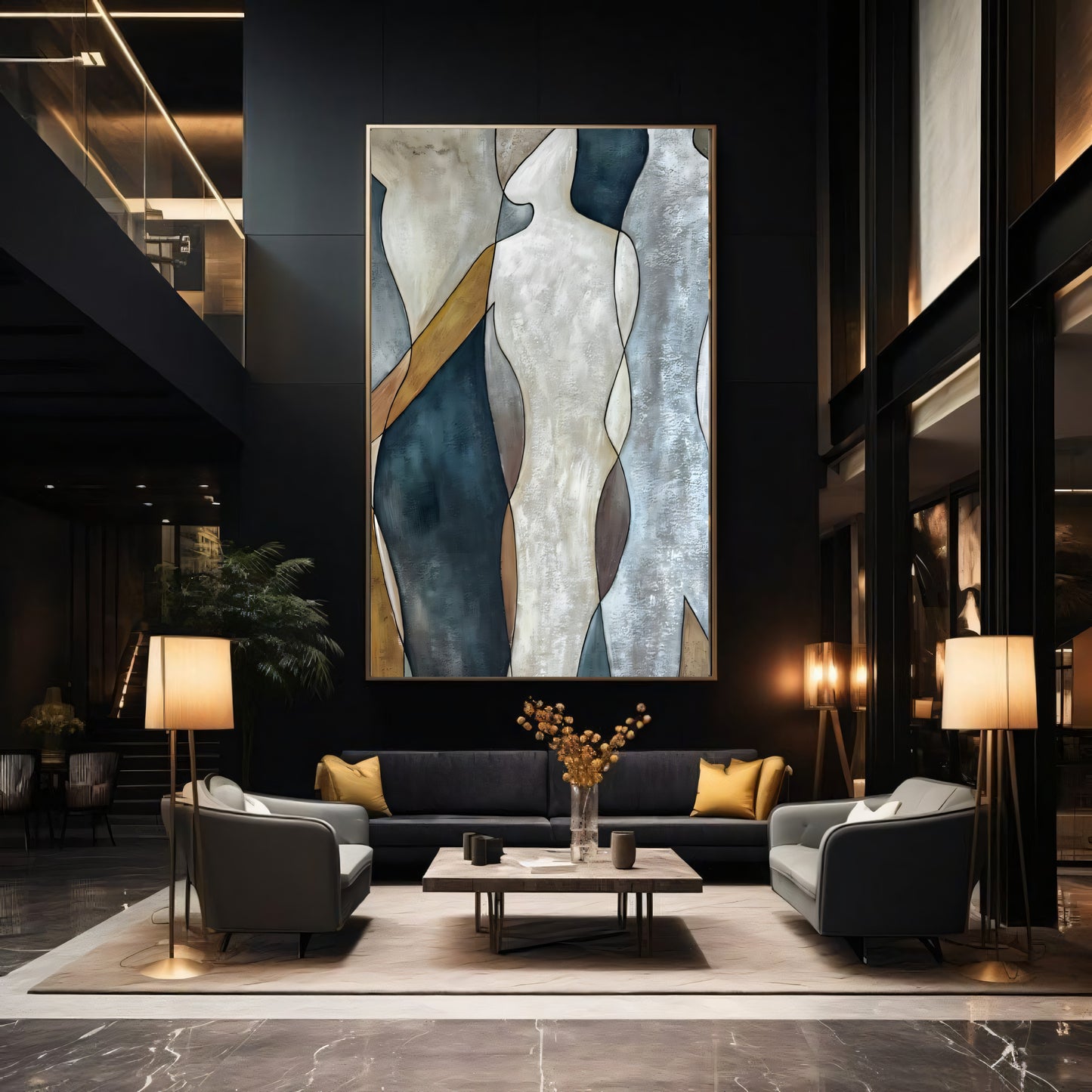 Connect Cohere Abstract Human Warm Tones and Gold Painting The Urban Narrative
