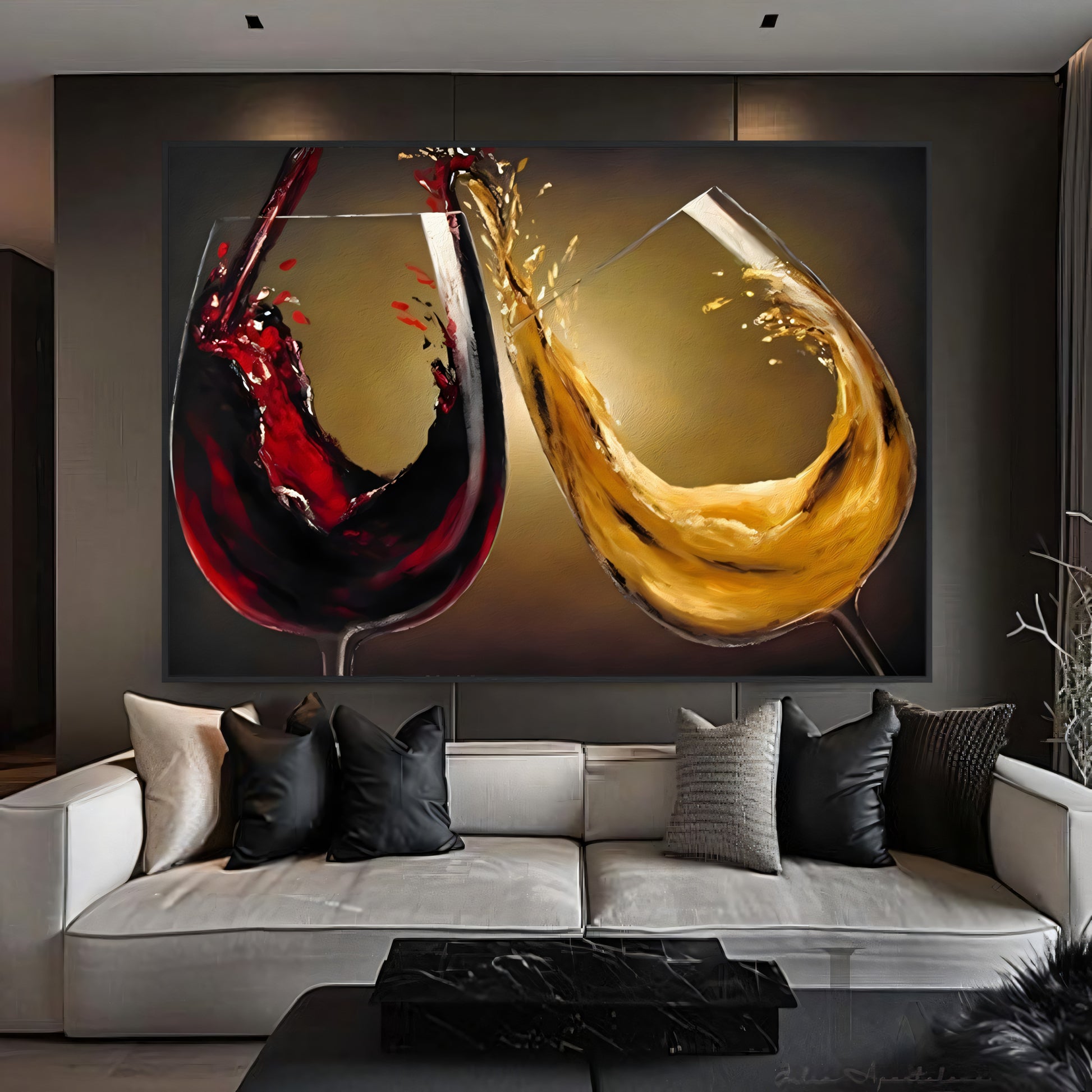 Dual Essence Red and White Delight Painting The Urban Narrative