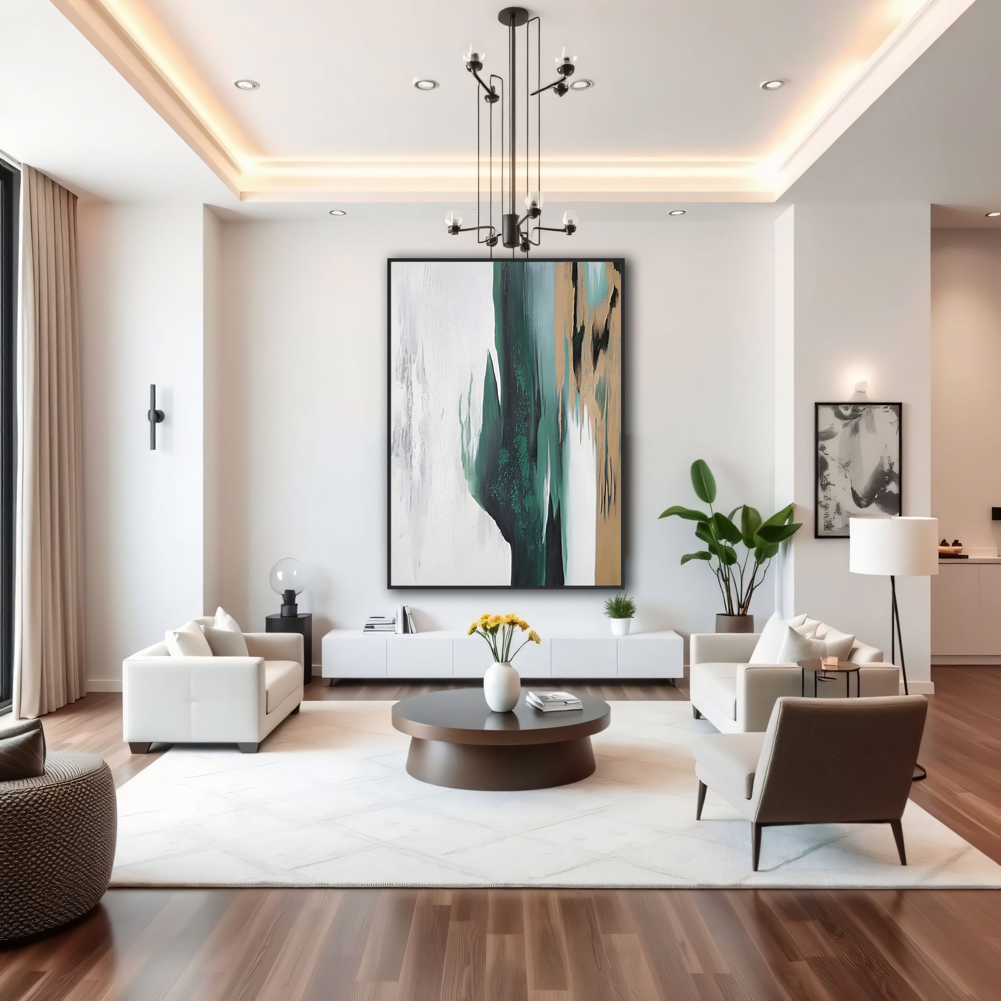 Emerald City A Journey of Emerald, Ivory and Gold Painting The Urban Narrative