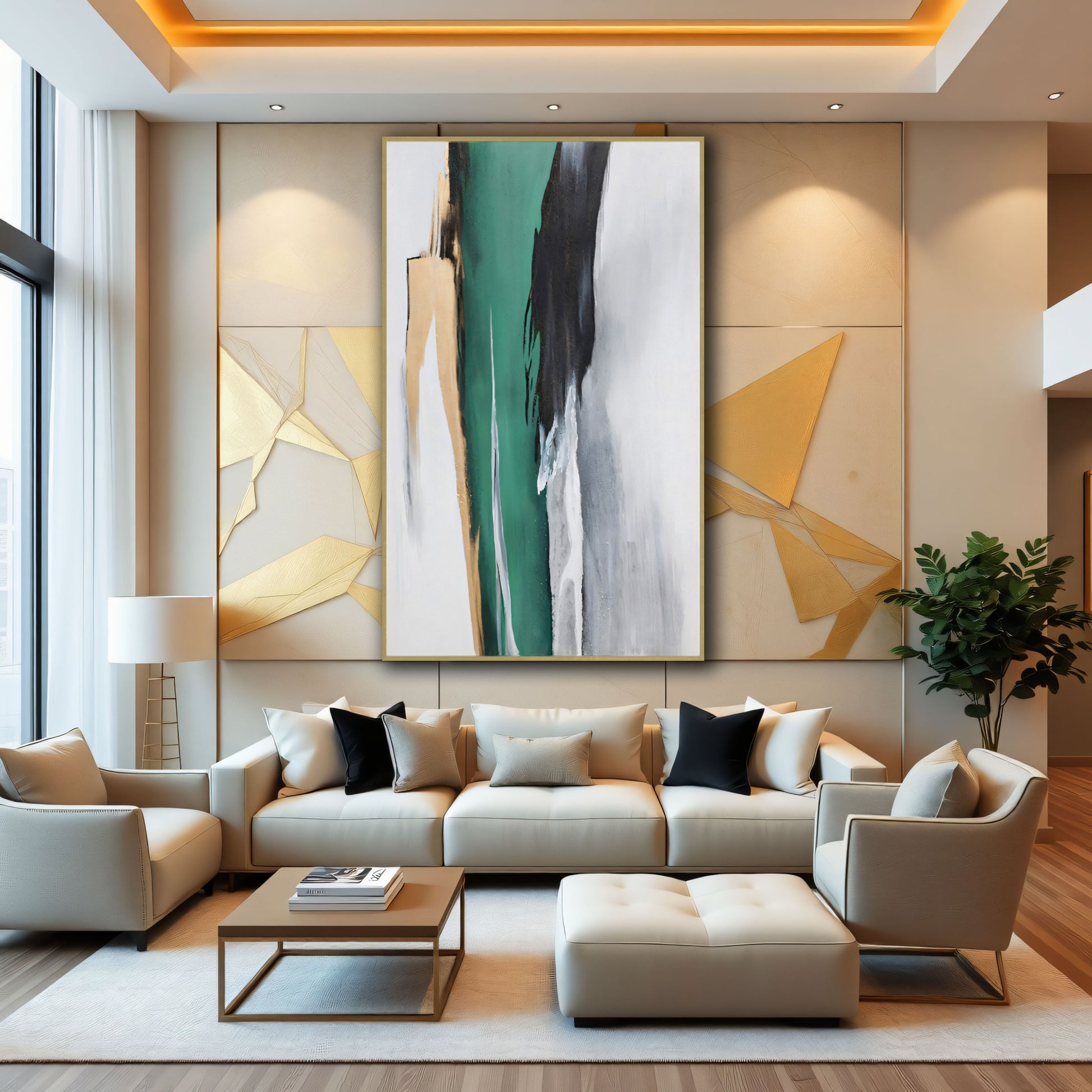 Emerald Passage A Journey of Emerald and Gold Painting The Urban Narrative