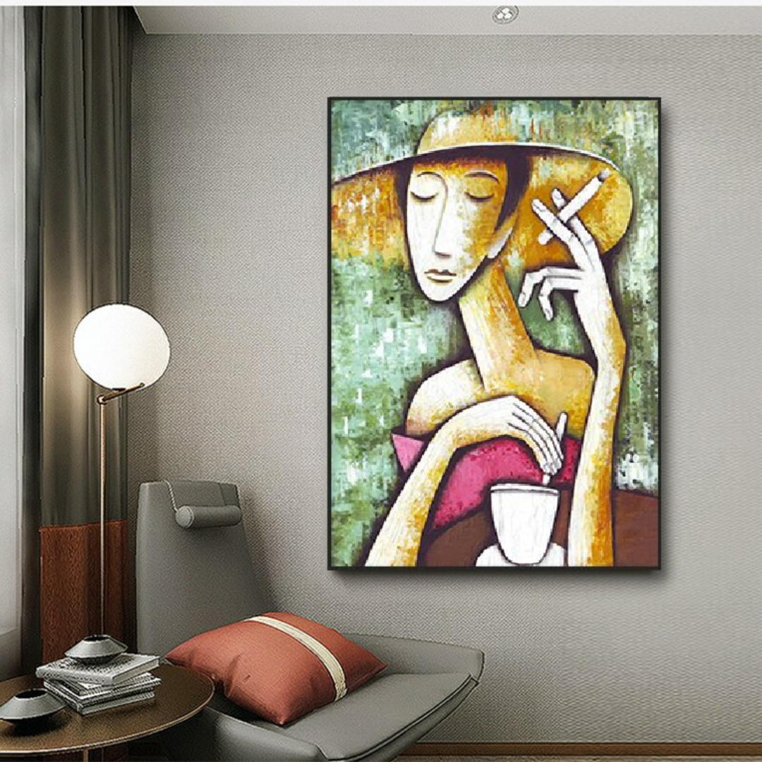 green-vintage-woman-painting