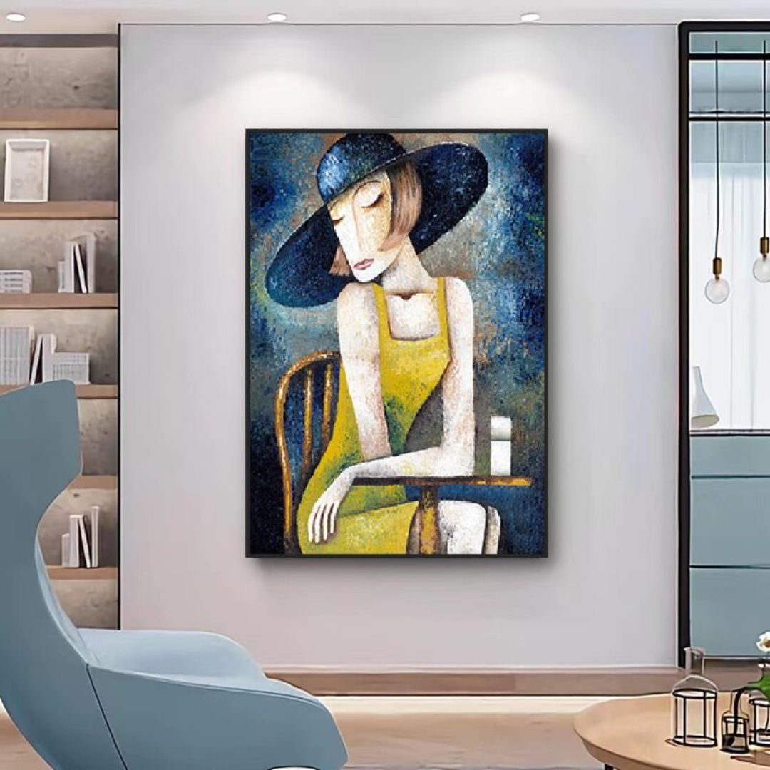 blue-vintage-woman-painting