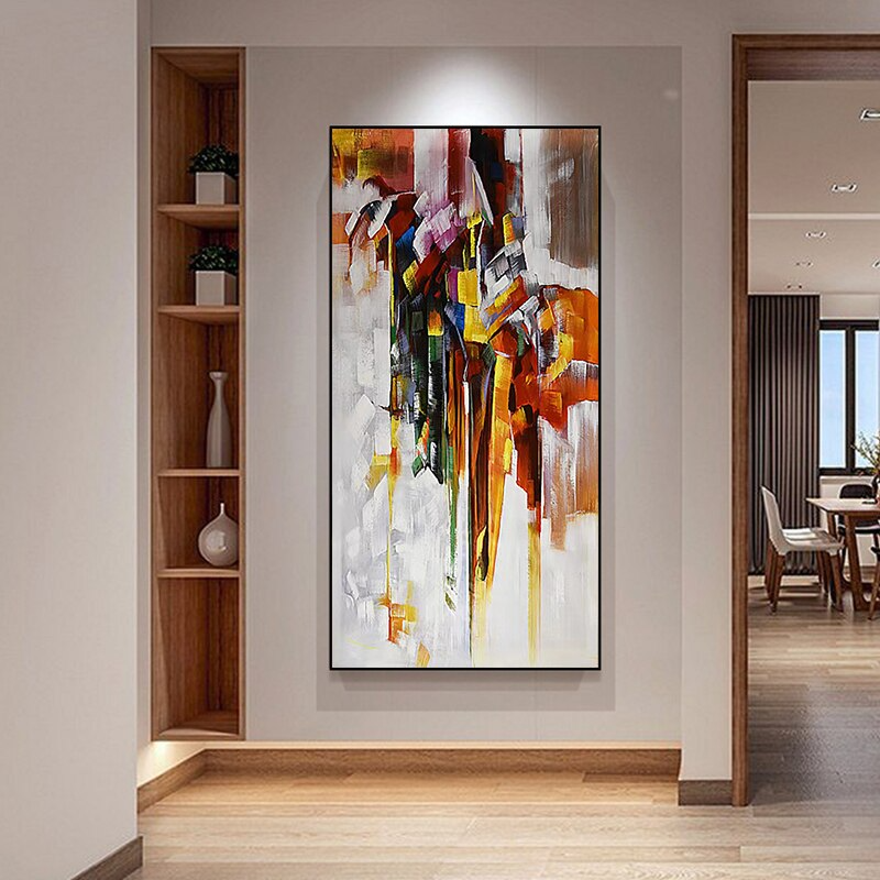 Colorful-portrait-oil-painting-abstract-art-modern-home