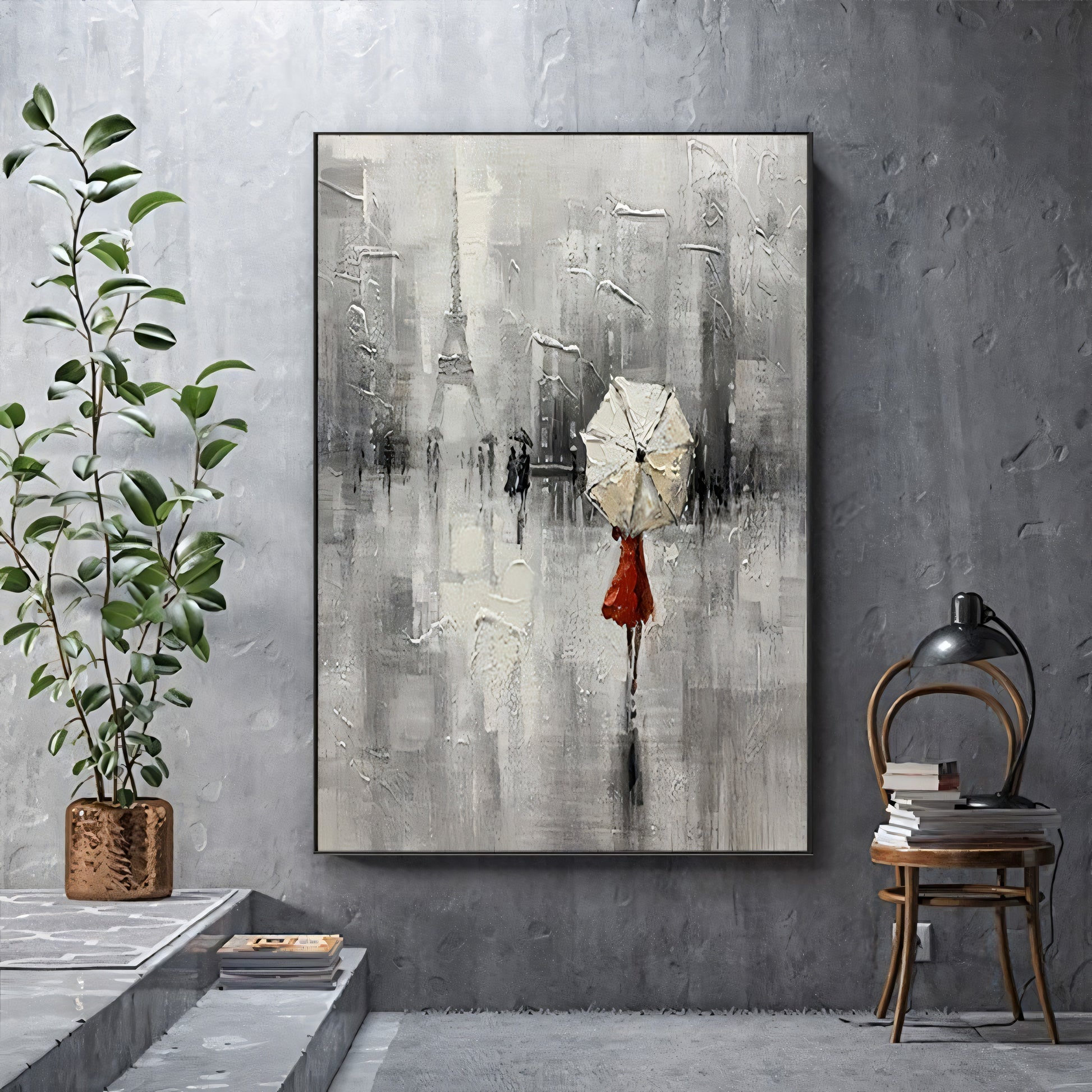 Girl vs World Oil Painting The Urban Narrative