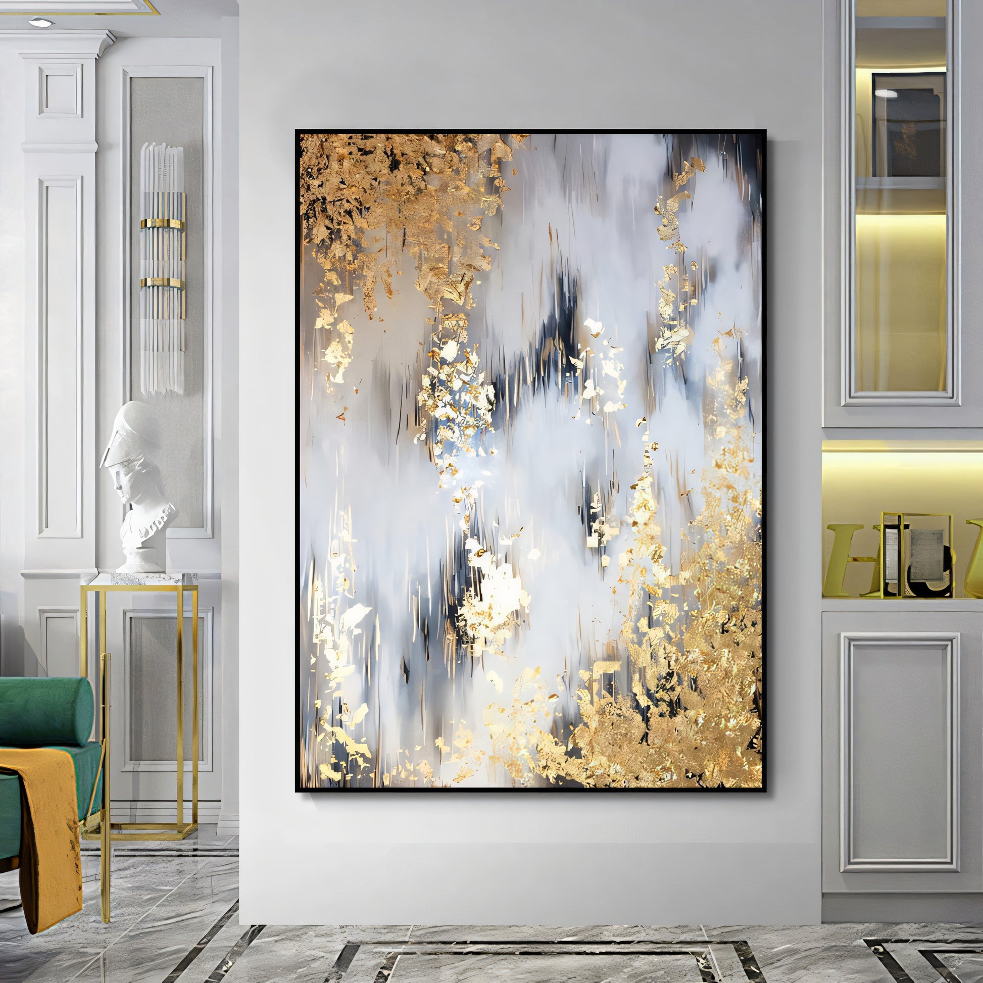 Golden Leaf Captivating Oil Painting The Urban Narrative