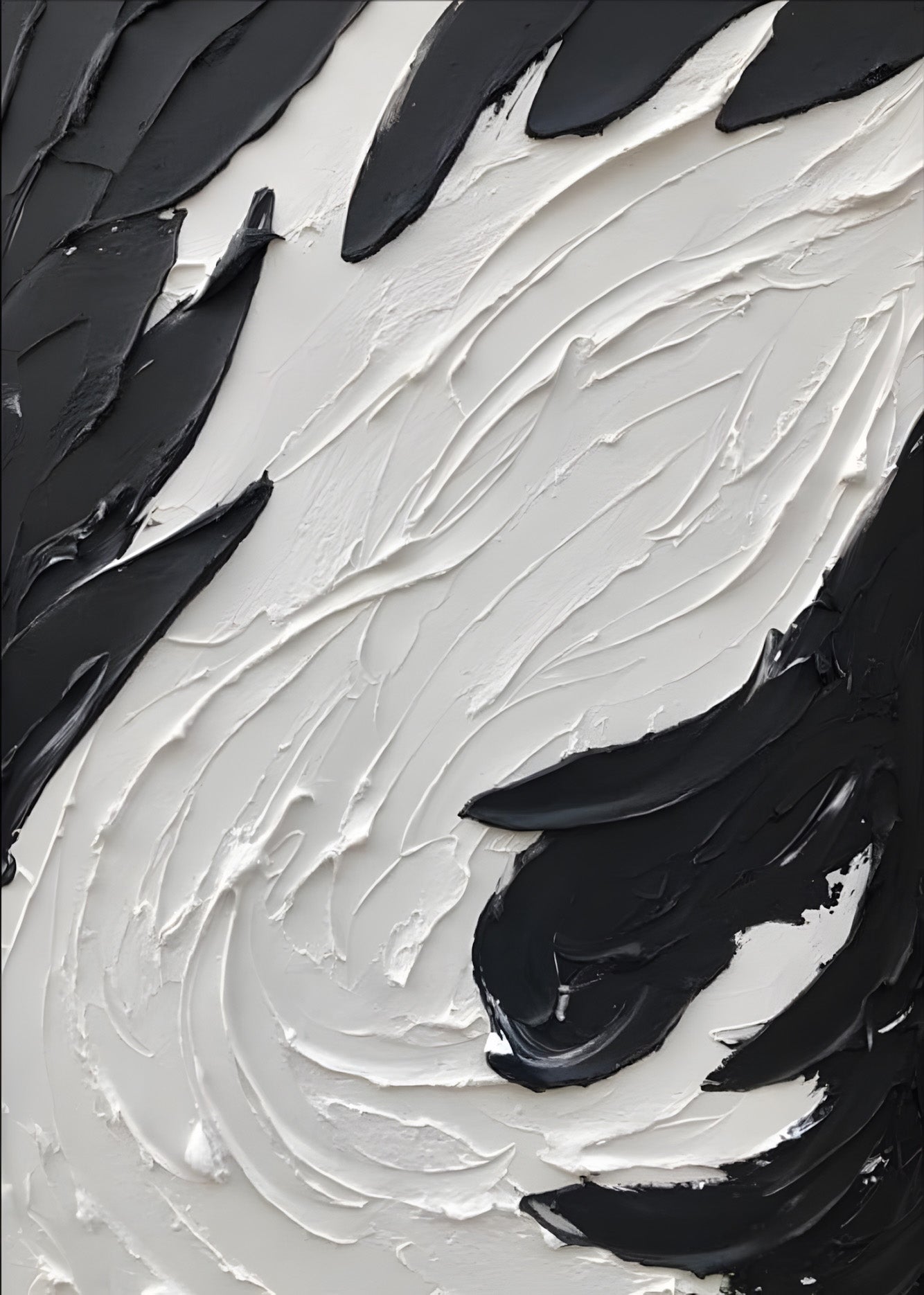 Luxe Black and White Texture Art Painting The Urban Narrative