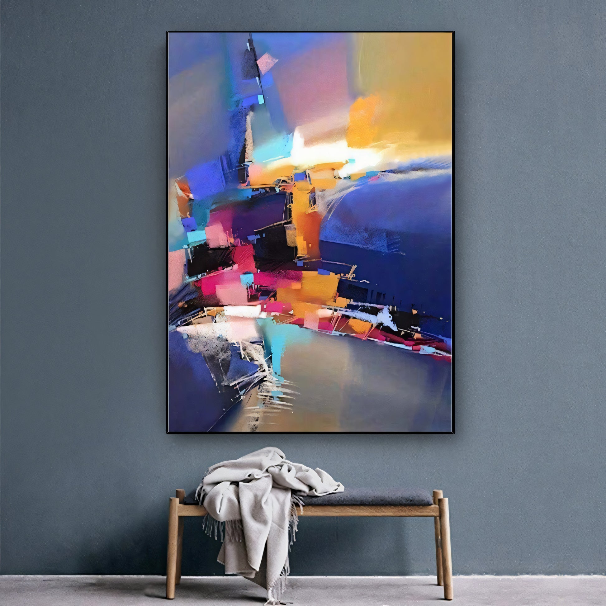 Portrait Abstract Expression in Vivid Hues The Urban Narrative