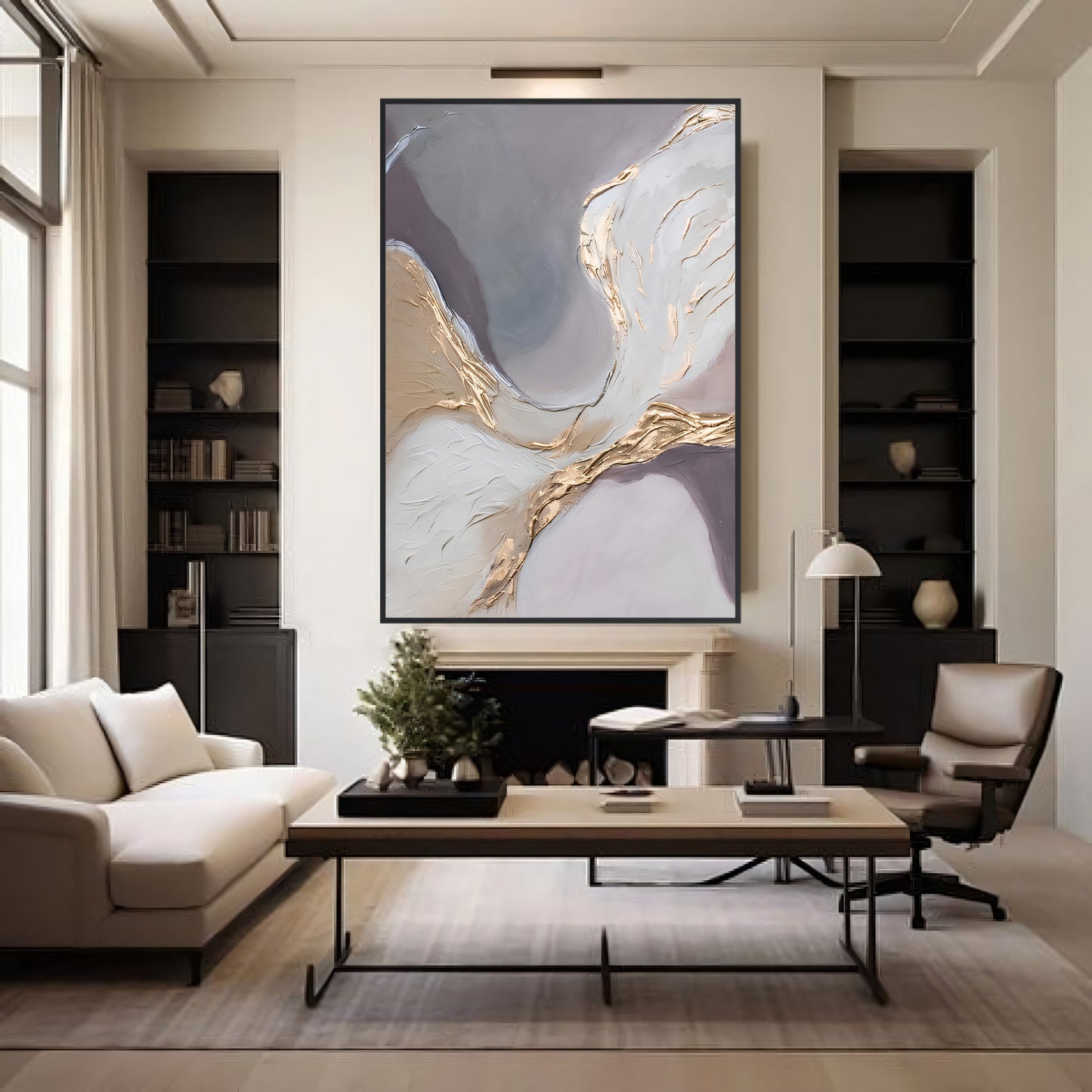 Streamlined Grace A Golden Flow Painting The Urban Narrative