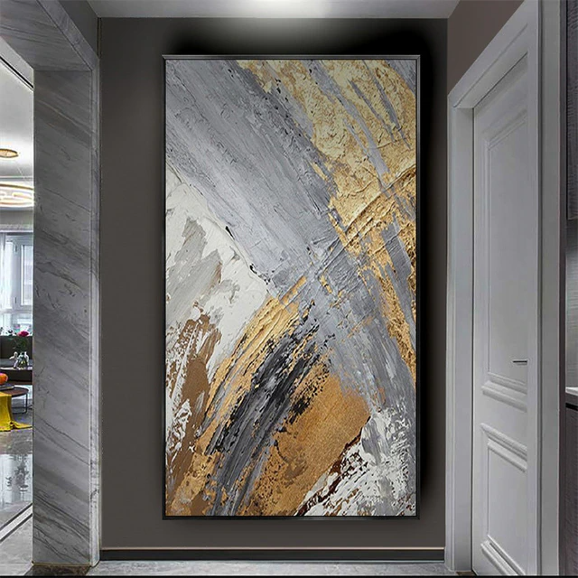 More than Gold: Gold and Steel Abstract Statement Painting