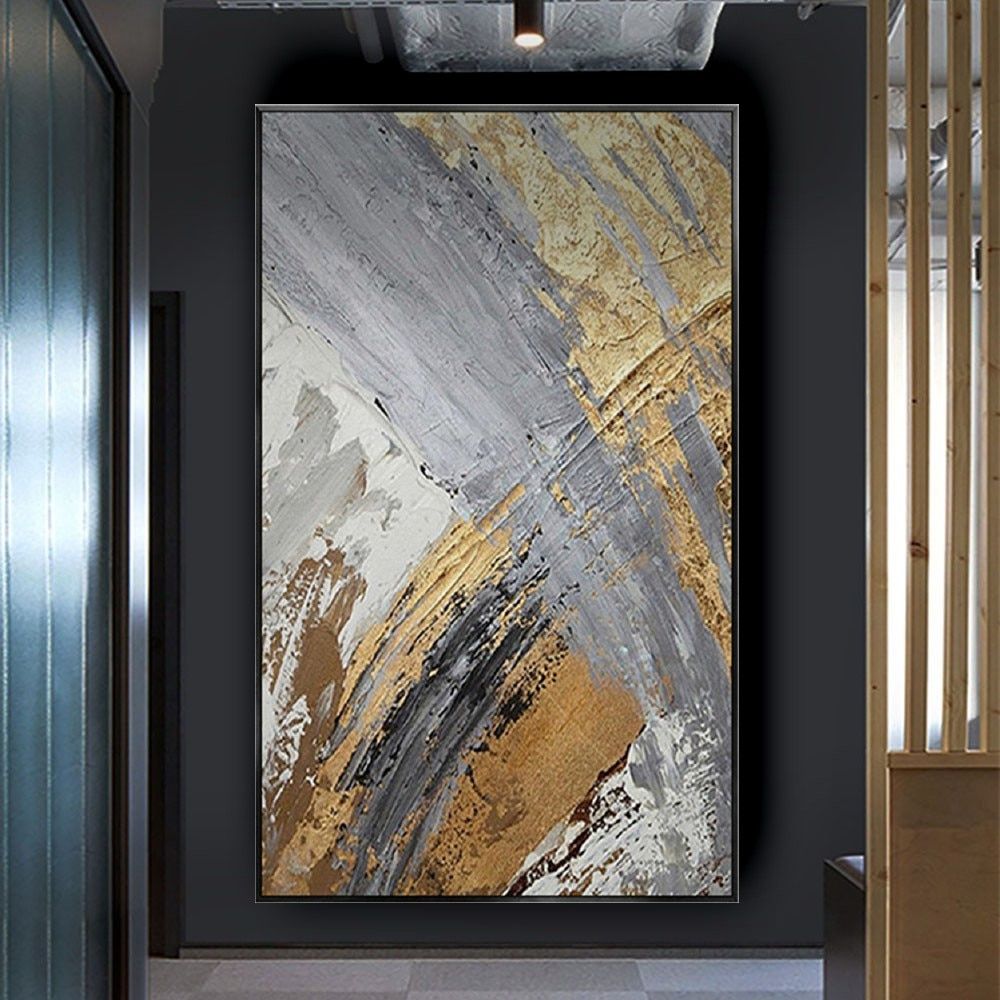 More than Gold: Gold and Steel Abstract Statement Painting