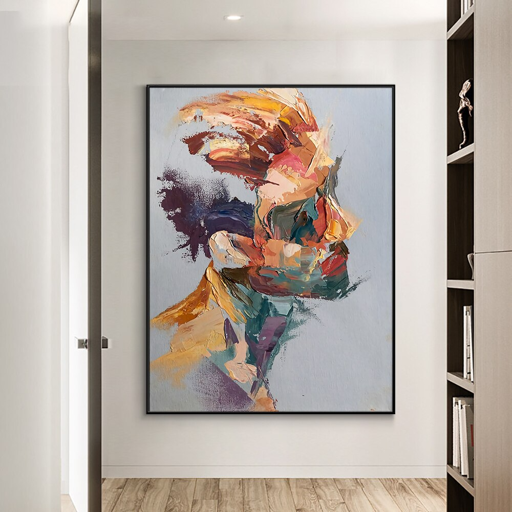 Modern-man-in-shades-colourful-abstract-textured-art-oil-painting