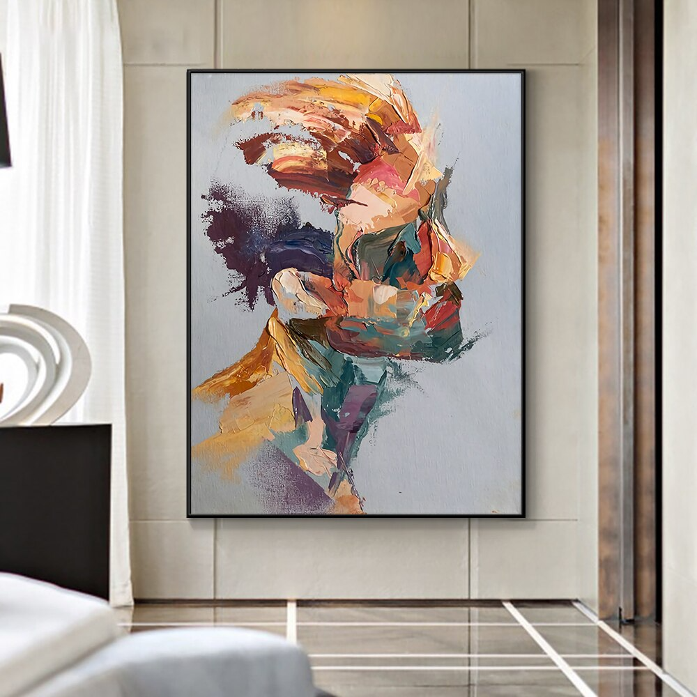 Modern-man-in-shades-colourful-abstract-textured-art-oil-painting