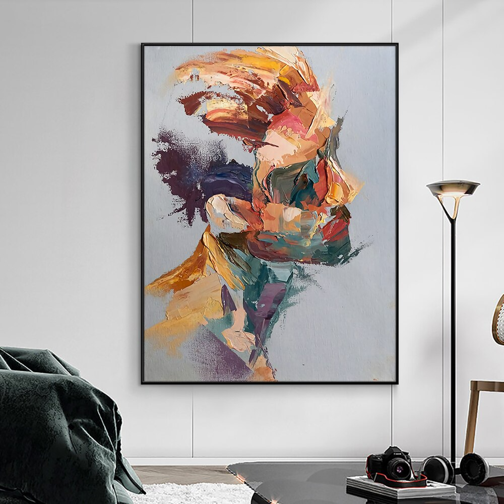 Modern-man-in-shades-colourful-abstract-textured-art-oil-painting