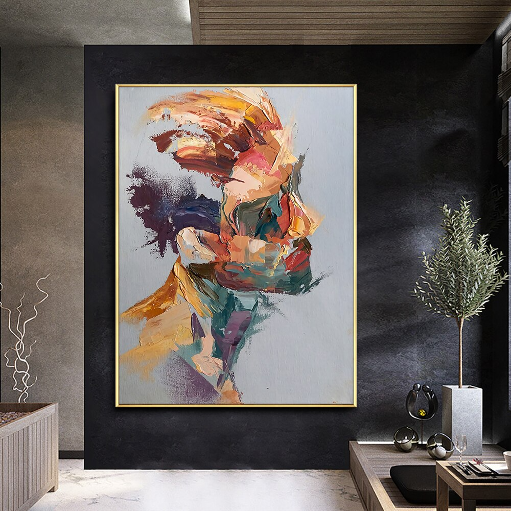 Modern-man-in-shades-colourful-abstract-textured-art-oil-painting