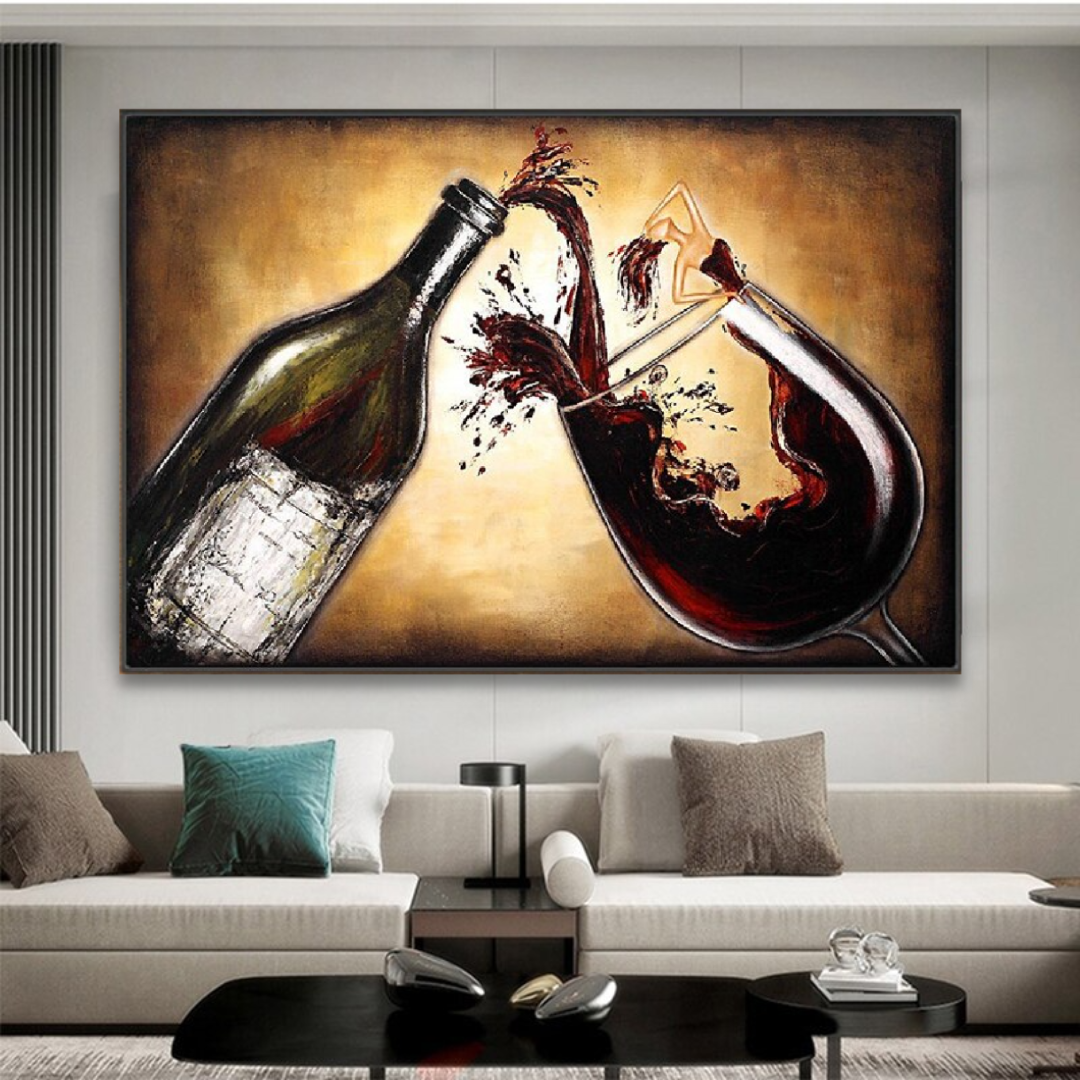 pouring-red-wine-modern-abstract-oil-painting