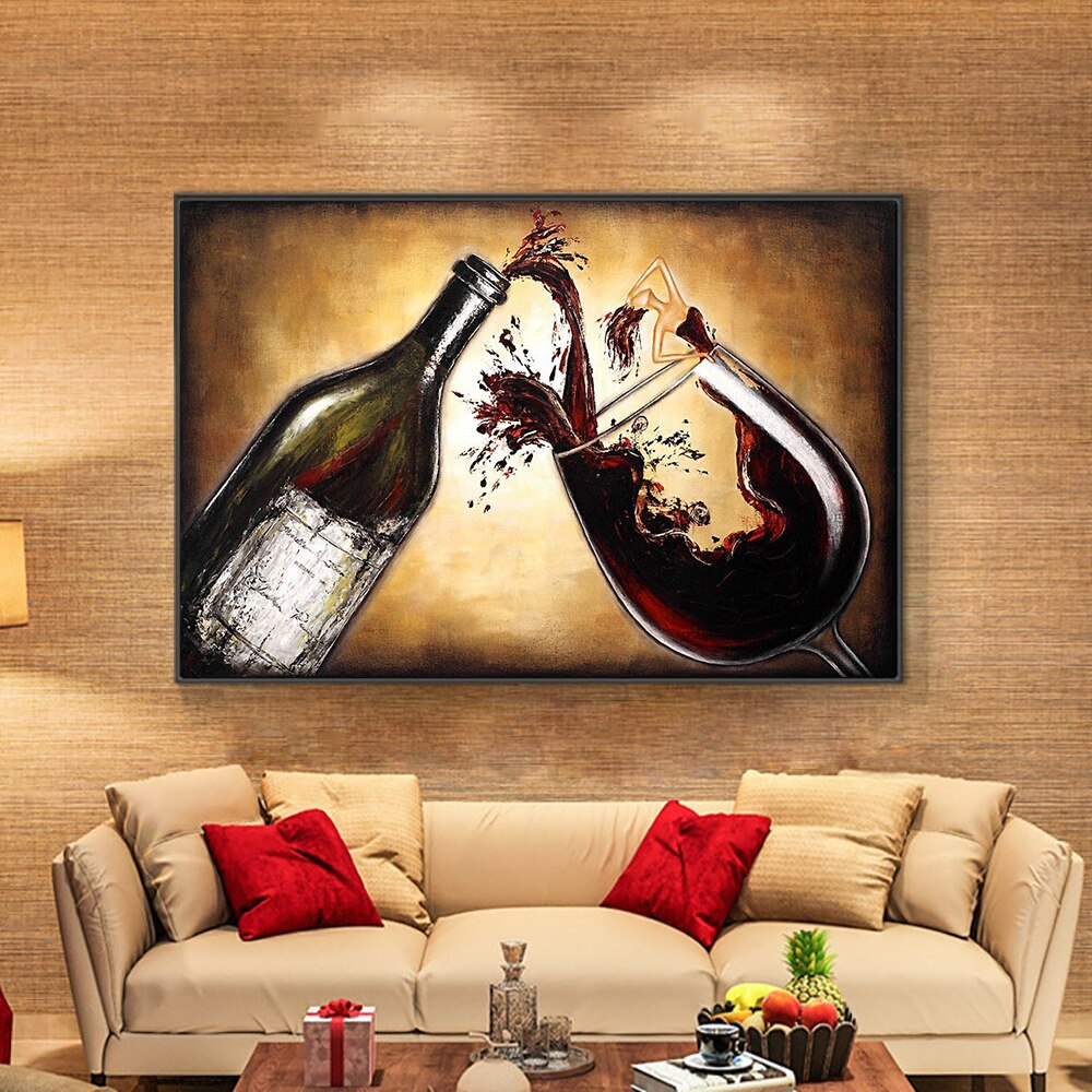 pouring-red-wine-modern-abstract-oil-painting