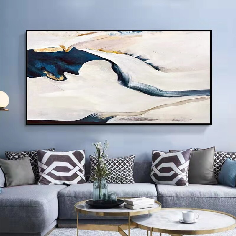 Oasis: Calming Sand and Water Abstract Acrylic Painting - theurbannarrative