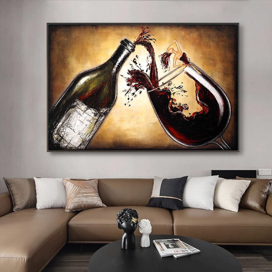 pouring-red-wine-modern-abstract-oil-painting
