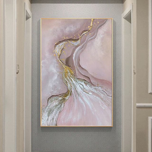 Pink and Gold Magical Modern Abstract Art Dreamer Painting