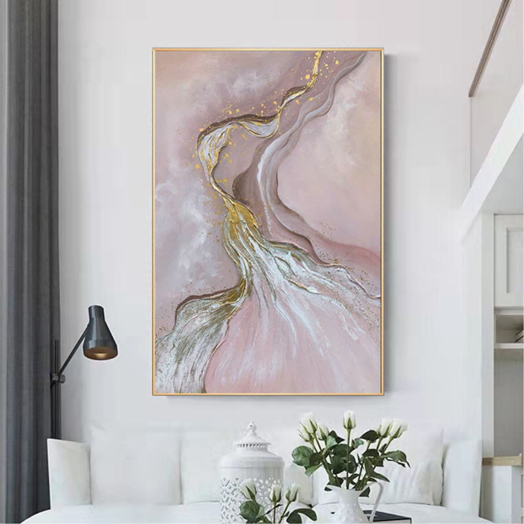 Pink and Gold Magical Modern Abstract Art Dreamer Painting