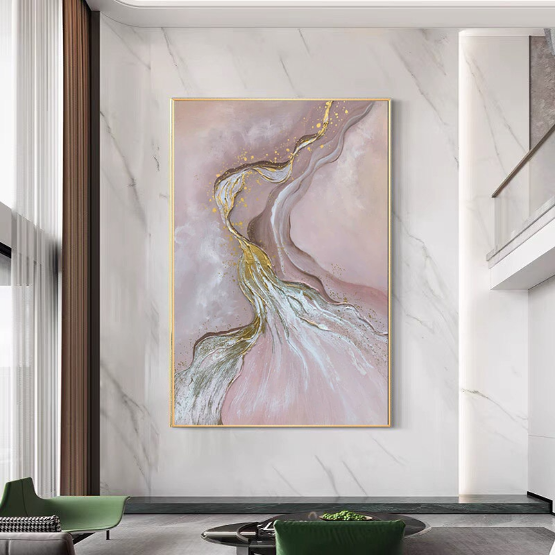 Pink and Gold Magical Modern Abstract Art Dreamer Painting