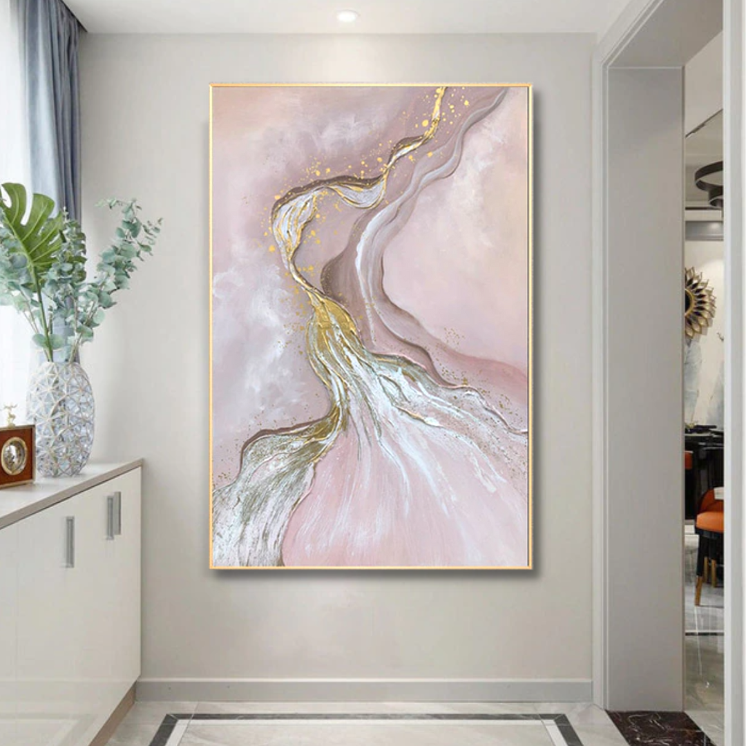Pink and Gold Magical Modern Abstract Art Dreamer Painting