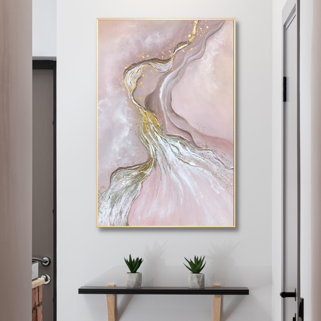 Pink and Gold Magical Modern Abstract Art Dreamer Painting