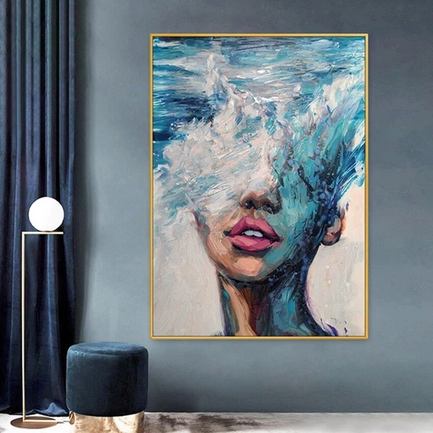 Calypso-modern-interpretation-contemporary-abstract-blue-sea-woman-canvas-art
