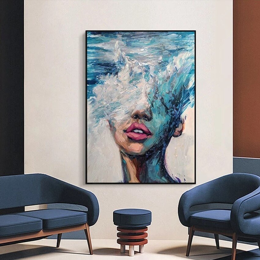 Calypso-modern-interpretation-contemporary-abstract-blue-sea-woman-canvas-art