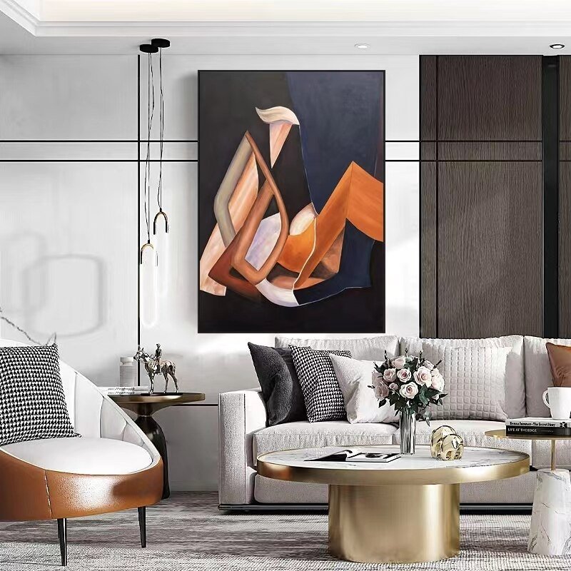 the-sitting-man-picasso-inspired-modern-abstract-geometric-minimal-blue-and-orange-hued-portrait-canvas-oil-painting