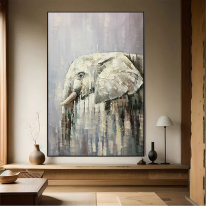 memory-the-urban-narrative-elephant-realistic-oil-painting-modern-abstract-art-home-decor-rustic
