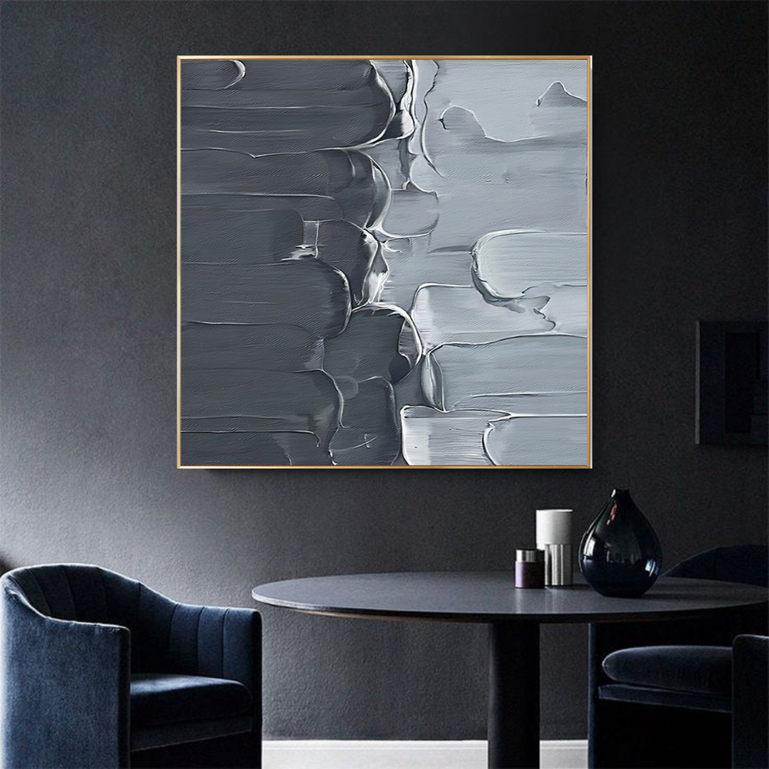 mirage-grey-steel-blue-grey-textured-waves-modern-abstract-art-theurbannarrative-home-decor-textured-art-minimalist-Epoch-Trove-collection-gold-square-frame-dark-aesthetic