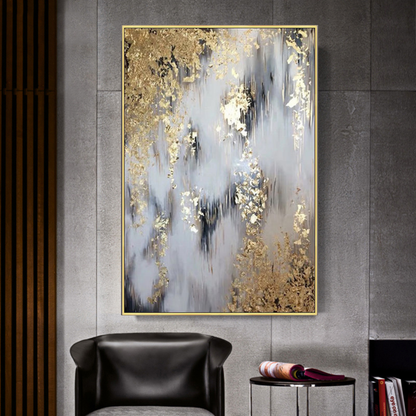 gold-leaf-oil-painted-abstract-fall-four-seasons-modern-industrial-art-theurbannarrative-office
