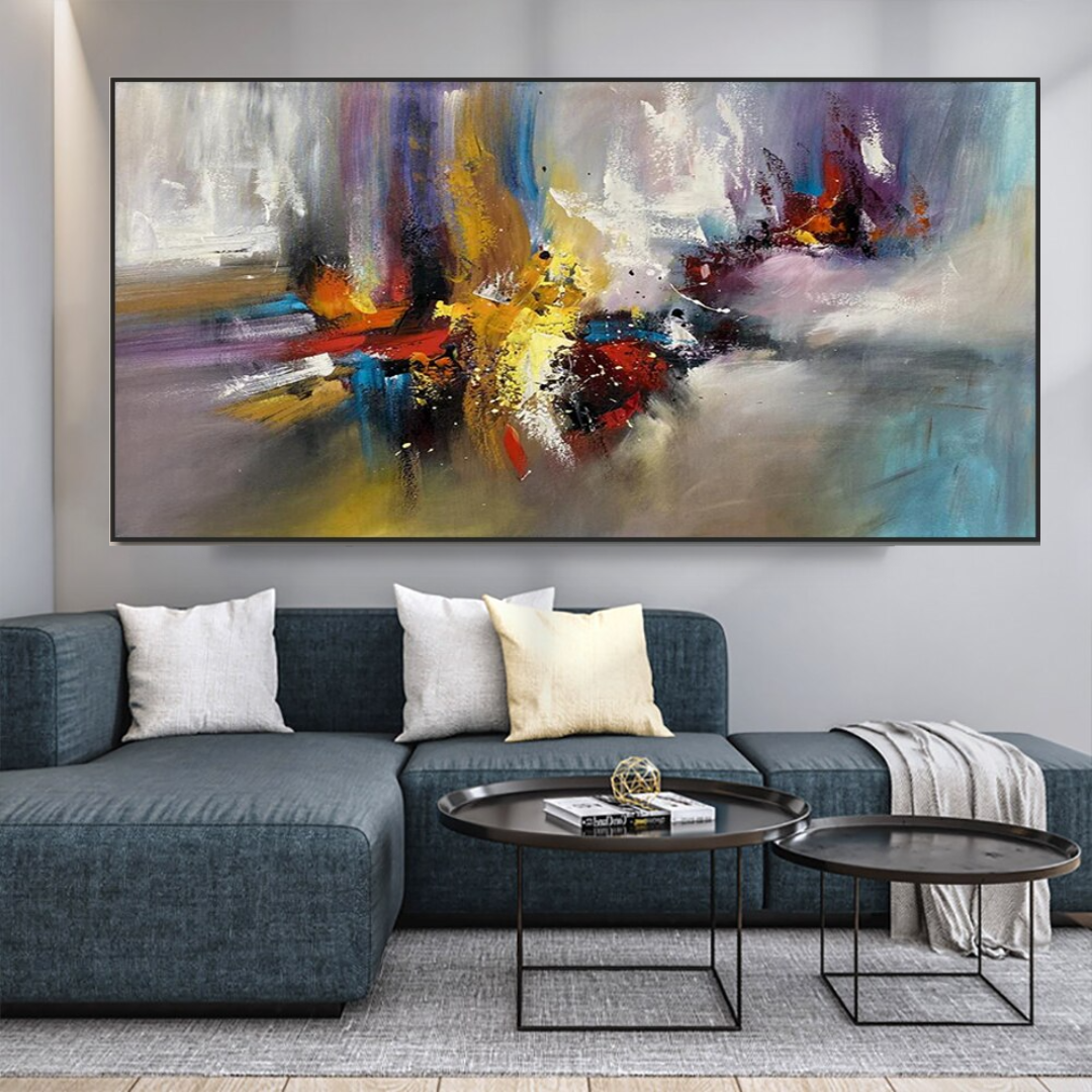 Awakening-cosmos-big-bang-splash-colorful-painting-abstract-art-lanscape-theurbannarrative-color-black-wooden-frame