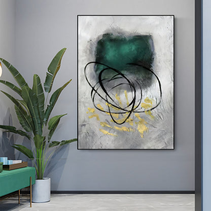 Emerald Disruption: Chaos Abstract Statement Piece