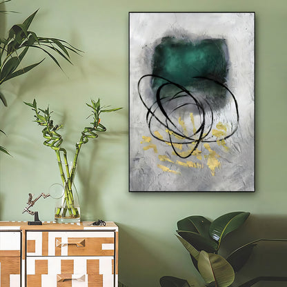 Emerald Disruption: Chaos Abstract Statement Piece