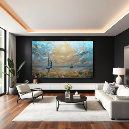 Elegant Seascape Portrait Painting The Urban Narrative