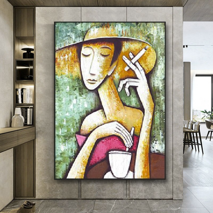 green-vintage-woman-painting