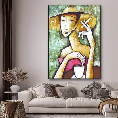 green-vintage-woman-painting