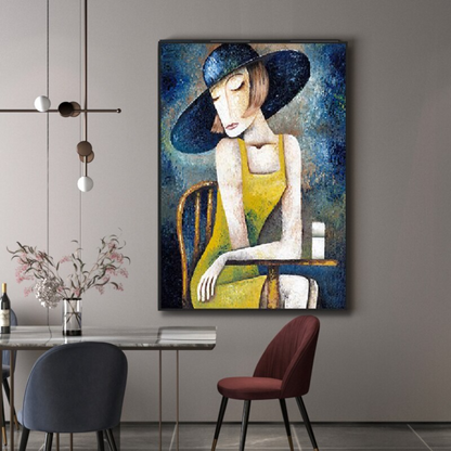 blue-vintage-woman-painting