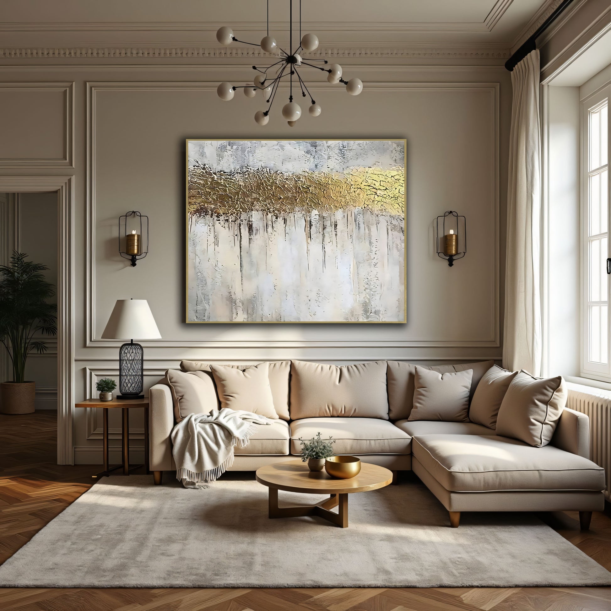 Golden Drift Abstract Meltdown Painting The Urban Narrative