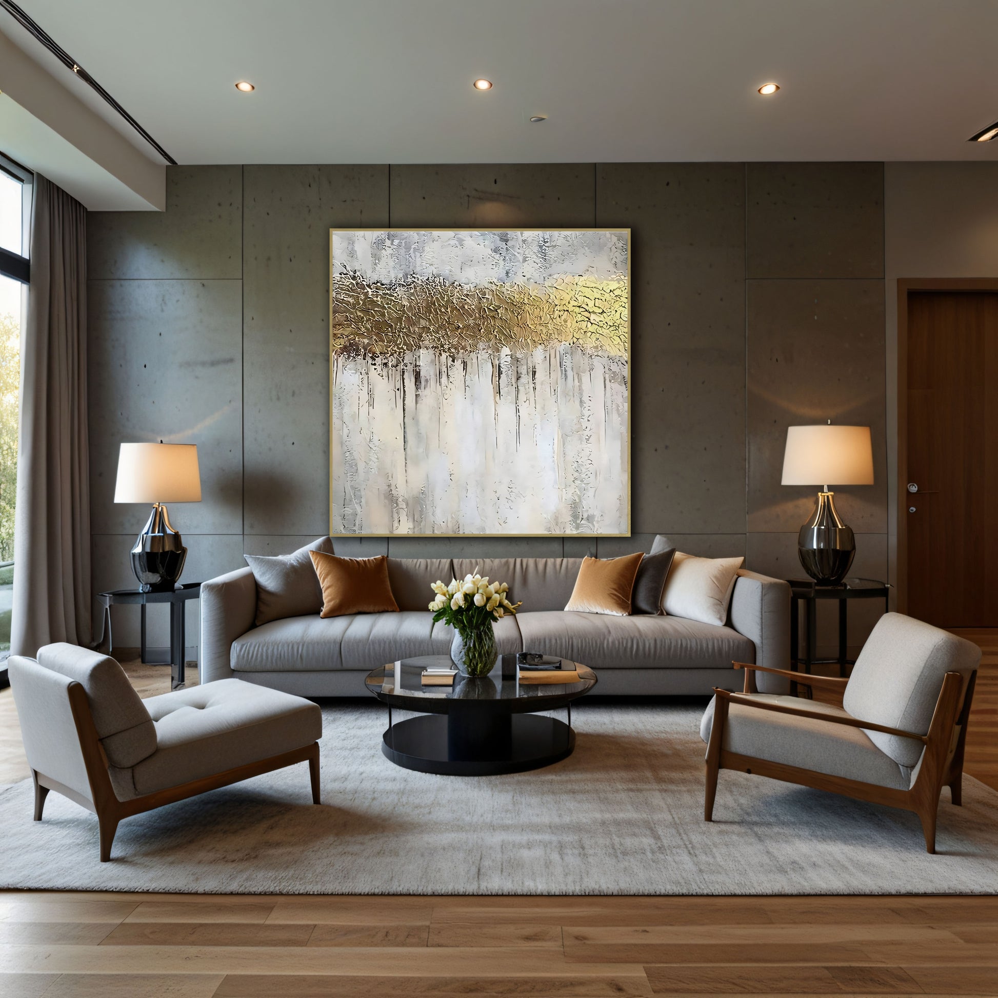 Golden Drift Oil Painting The Urban Narrative