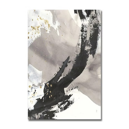 De la collection Ashes Trio : trois œuvres d'art moderne en noir, blanc et or