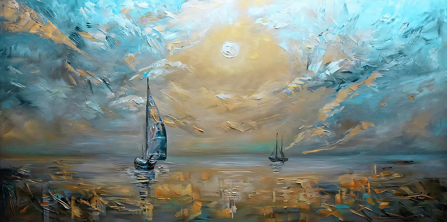 Lunar Sails Elegant Seascape Portrait The Urban Narrative